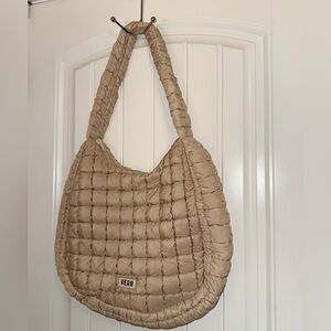 Verb Quilted Tan Shoulder Bag